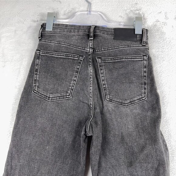Everlane High Rise Straight Leg Jeans Womens Size 25 Regular Charcoal Wash Black - Picture 4 of 13